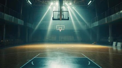 Foto op Plexiglas Cinematic View of a Empty Basketball Stadium © FantasyDreamArt