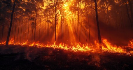 The Bushfire Crisis as a Dire Consequence of Climate Change - obrazy, fototapety, plakaty