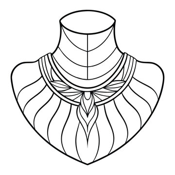 recommend clip art: Eart Neck decoration continuous line art vector illustration