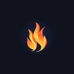 Flat vector logo of a fire