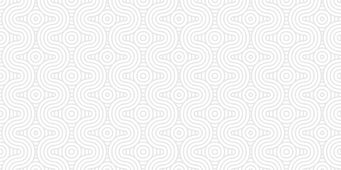 Foto op Canvas Minimal diamond geometric waves spiral pattern and abstract circle wave line. gray seamless tile stripe geomatics overlapping create retro square line backdrop pattern background. Overlapping Pattern. © MdLothfor
