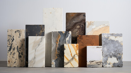 Luxurious Marble and Stone Tile Arrangement