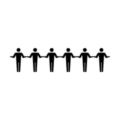 People icon vector male group of persons symbol avatar for business management team in glyph pictogram illustration