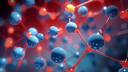 DNA molecular and atomic structure Scientific background. Close-up - obrazy, fototapety, plakaty