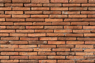 traditional brick wall in ancient site and orange retro brickwork background or empty red brickwall architecture construction to brown interior and exterior rough pattern to vintage texture wallpaper