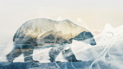 Arctic Mirage: Polar Bear Blend. Generative AI
