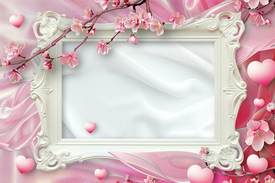 pink frame with flowers