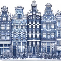 Architecture in Amsterdam, Holland in delftware style