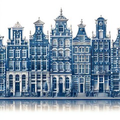 Architecture in Amsterdam, Holland in delftware style