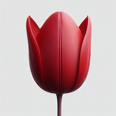 Illustration of a red tulip on a white background