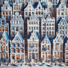 Cute Amsterdam architecture in delftware style