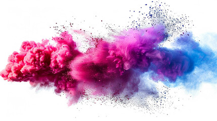 Vibrant Colored Powder Explosion on White