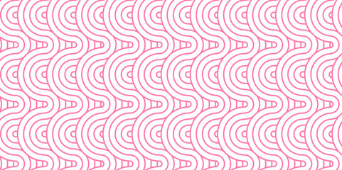 Fototapeta na wymiar Modern diamond geometric waves spiral pattern and abstract circle wave transparent lines. pink seamless tile stripe geomatics create retro square line backdrop pattern background. Overlapping Pattern.