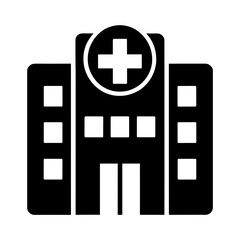 Obraz premium Hospital Icon with Glyph Style