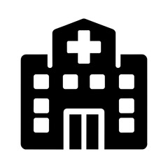 Obraz premium Hospital Icon with Glyph Style