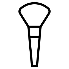 Cosmetic makeup brush icon. cosmetic beauty blush brush vector symbol.