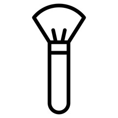 Cosmetic makeup brush icon. cosmetic beauty blush brush vector symbol.