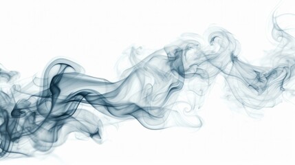 Smoke is moving in the air on a white background. Generative AI.