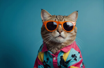 funny portrait cat isolated background