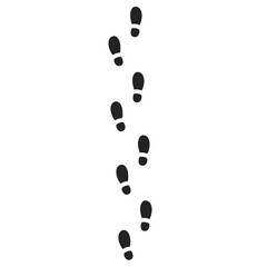 Isolated seamless pattern design of footprint, shoe path illustrated  work, sport, run, walk