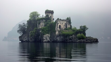 Fototapeta na wymiar A Mysterious Island Abandoned for Centuries 