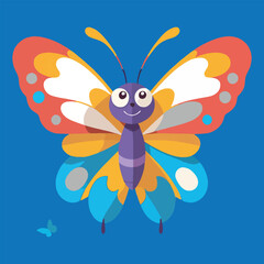 Fototapeta na wymiar vector of beauty butterfly, cute funny and friendly 