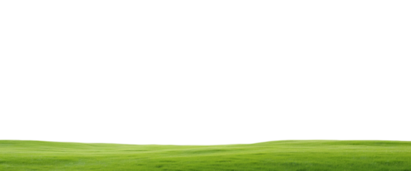 Natural view of grass hills on transparent background