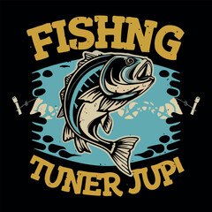 Fishing T shirt design for men and women vector art