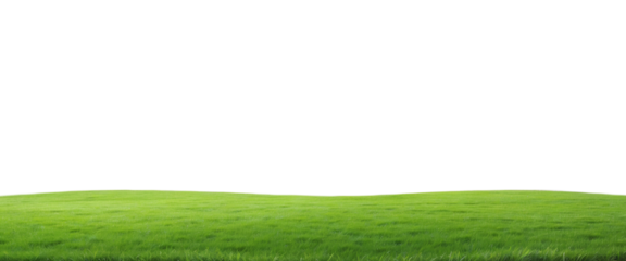 Natural view of grass hills on transparent background