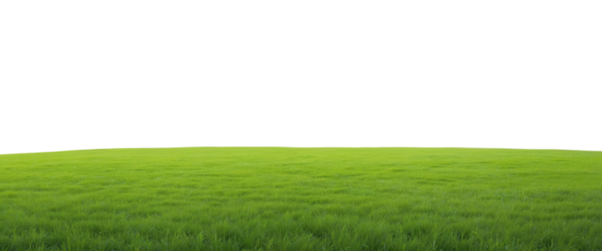 Natural view of grass hills on transparent background