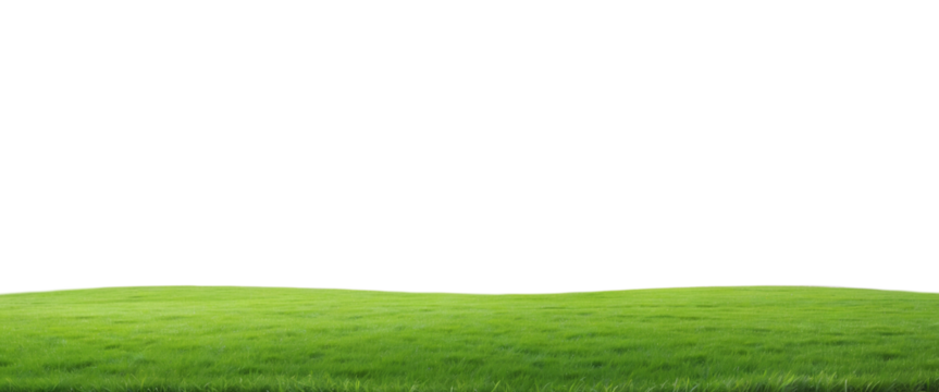 Natural view of grass hills on transparent background