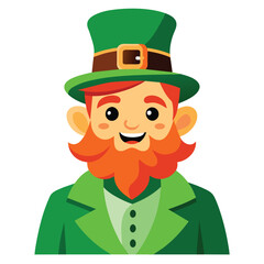 Happy st patricks day green leprechaun illustration
