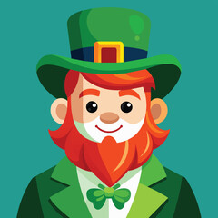 Leprechaun in green clothes st patricks day illustration