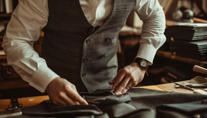 tailor working on luxury suit