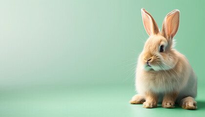 Easter bunny on a green background.