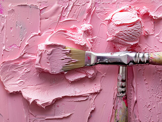 pink paint on a wall