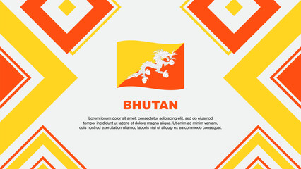 Bhutan Flag Abstract Background Design Template. Bhutan Independence Day Banner Wallpaper Vector Illustration. Bhutan Independence Day