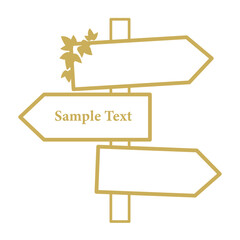 フレームとしても使えるおしゃれな矢印看板のイラスト