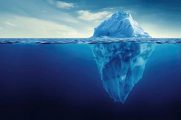 Tuinposter The iceberg is a hidden danger and the concept of global warming. Floating ice in the ocean. A copy space for text and design. © index74