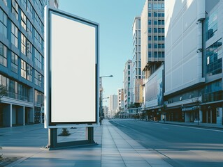 Obraz premium Urban Skyline Billboard Mockup,Metropolitan Billboard Display