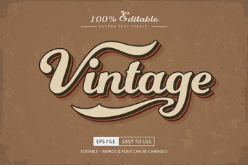 Vintage editable text effect retro style