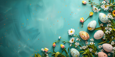 Easter image with empty space for text.