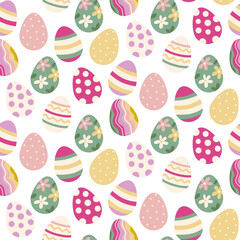 Easter eggs seamless pattern. Background in spring color. For fabric, textile, print, wrapping paper.