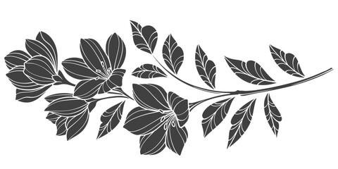 black and white flowers. flower pattern stencil vector design vector eps	