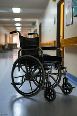 Fototapeta na wymiar A wheelchair in a hospital 