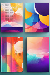 Modern abstract covers set
