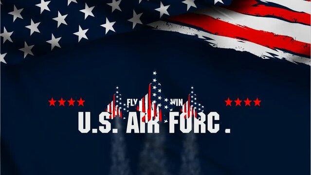 Animated US Air Force Birthday. US Air Force. motion September 18. Poster, Template, Card, Banner, Background Design