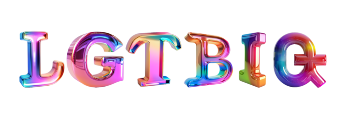 lgtbiq+ letters on transparent background, cutout