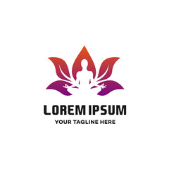 Yoga, zen, meditation logo, lotus icon and element. Style minimalist illustration vector, suitable for your design need, logo, illustration, animation, etc.