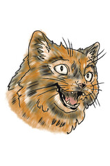 Explore the charm of this delightful cat illustration, capturing the essence of a playful and happy feline companion. This whimsical artwork is perfect for various creative projects